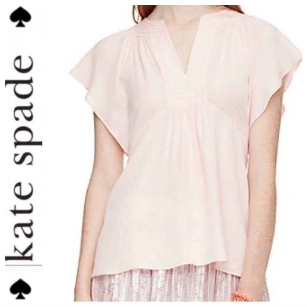 💕SALE💕Kate Spade NewYork Silk Flutter Sleeve Top
